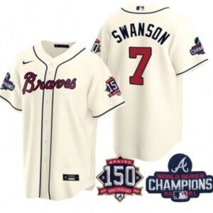 7 Dansby Swanson 2021 World Series Cream Stitched Jersey
